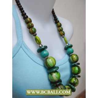 Chunky Wooden Bead Necklace Handmade